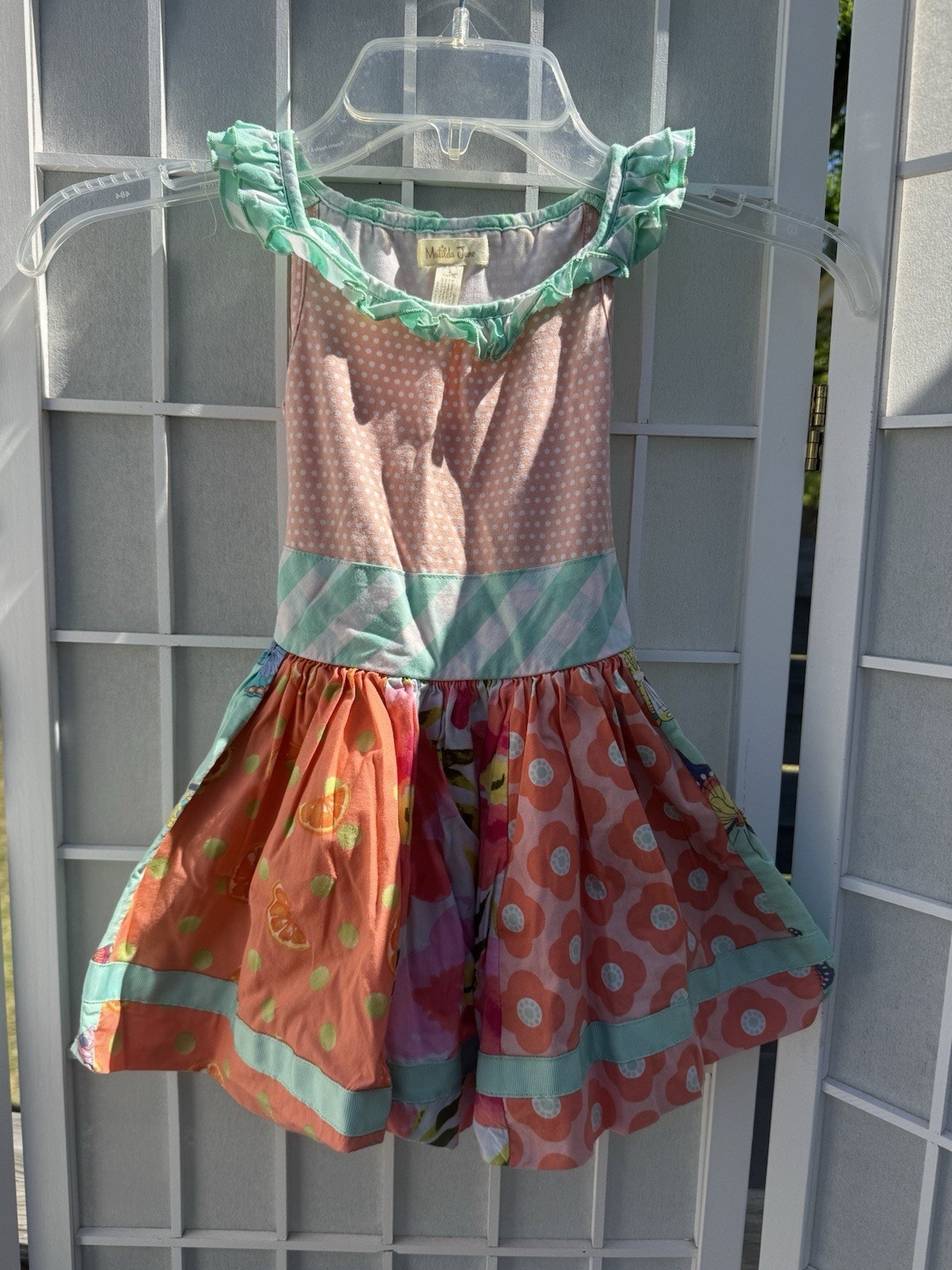Matilda Jane Toddler Girls 2t Orange Green Trifle Pudding Butterfly A Line Dress